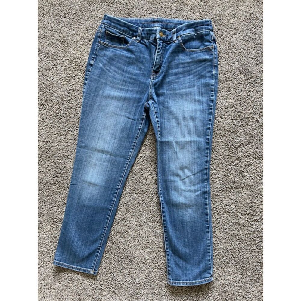 Chico's So Slimming Girlfriend Ankle Jeans Size 1 Petite Medium Wash Stretch